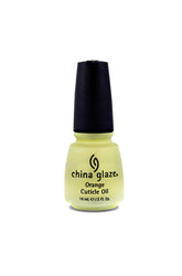 0.5-ounce capped China Glaze Orange Cuticle Oil glass bottle of cuticle oil in white background